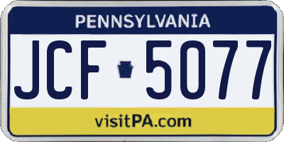 PA license plate JCF5077