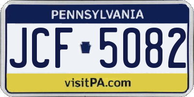 PA license plate JCF5082