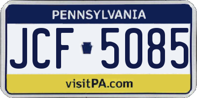 PA license plate JCF5085