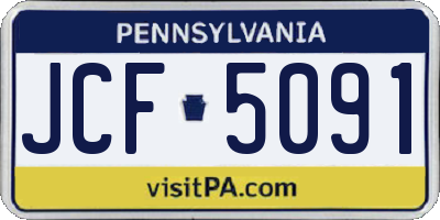 PA license plate JCF5091