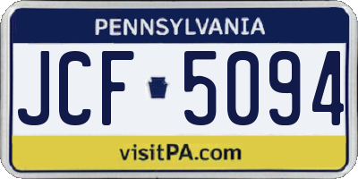 PA license plate JCF5094