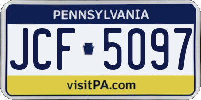 PA license plate JCF5097