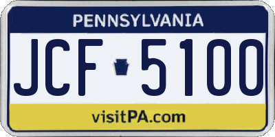 PA license plate JCF5100