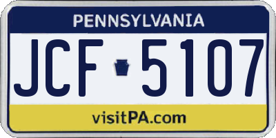 PA license plate JCF5107