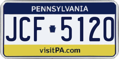 PA license plate JCF5120