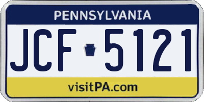 PA license plate JCF5121