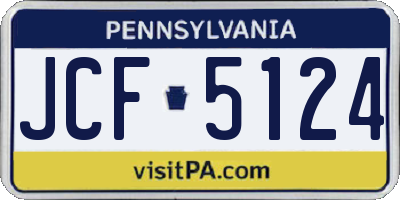PA license plate JCF5124