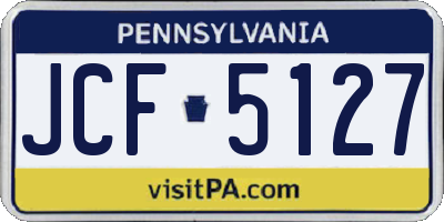 PA license plate JCF5127