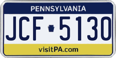 PA license plate JCF5130