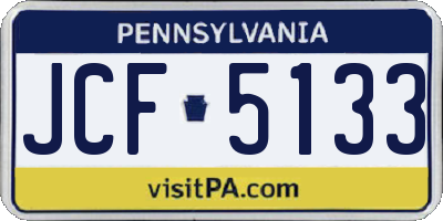 PA license plate JCF5133
