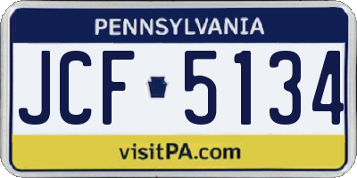 PA license plate JCF5134