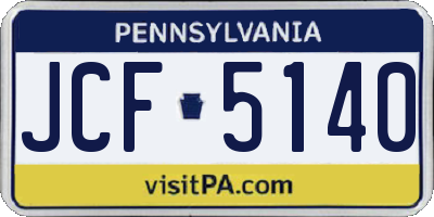 PA license plate JCF5140