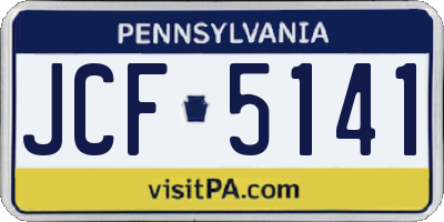 PA license plate JCF5141