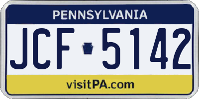 PA license plate JCF5142