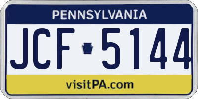 PA license plate JCF5144