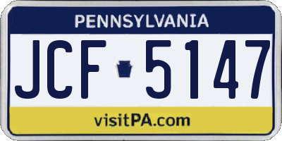 PA license plate JCF5147
