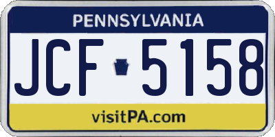 PA license plate JCF5158