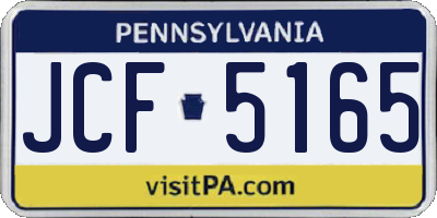PA license plate JCF5165