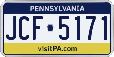 PA license plate JCF5171