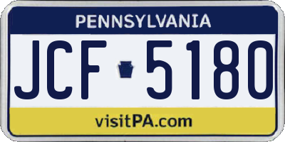 PA license plate JCF5180