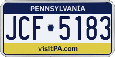 PA license plate JCF5183