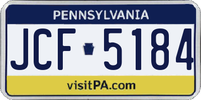 PA license plate JCF5184