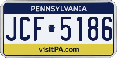 PA license plate JCF5186