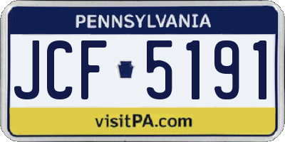 PA license plate JCF5191