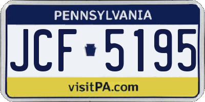PA license plate JCF5195