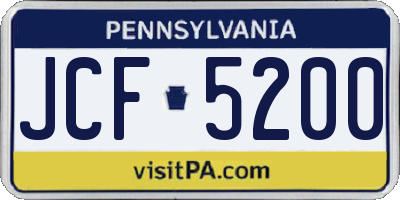PA license plate JCF5200