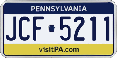 PA license plate JCF5211