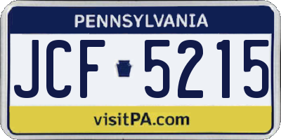PA license plate JCF5215