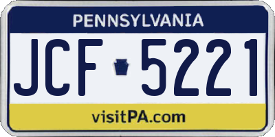 PA license plate JCF5221