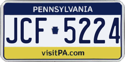 PA license plate JCF5224