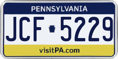 PA license plate JCF5229