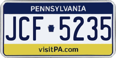 PA license plate JCF5235