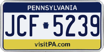 PA license plate JCF5239