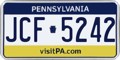 PA license plate JCF5242