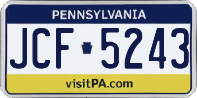 PA license plate JCF5243