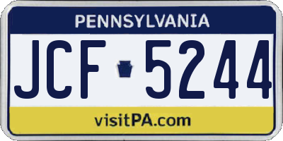 PA license plate JCF5244