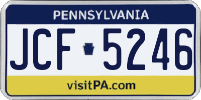 PA license plate JCF5246