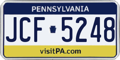 PA license plate JCF5248