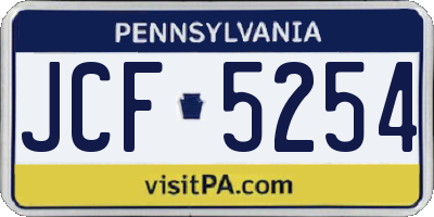 PA license plate JCF5254