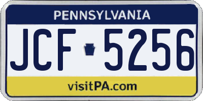 PA license plate JCF5256
