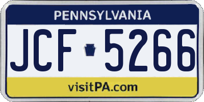 PA license plate JCF5266