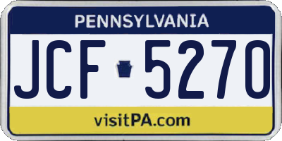 PA license plate JCF5270