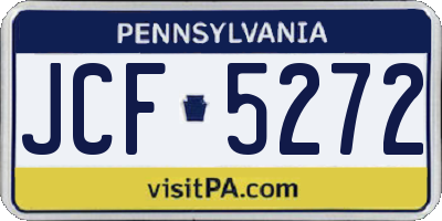 PA license plate JCF5272