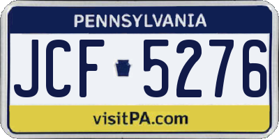 PA license plate JCF5276
