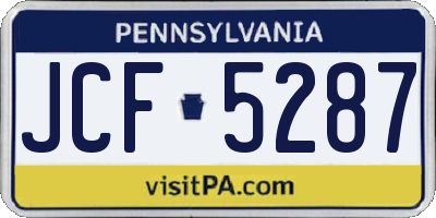 PA license plate JCF5287