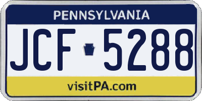 PA license plate JCF5288